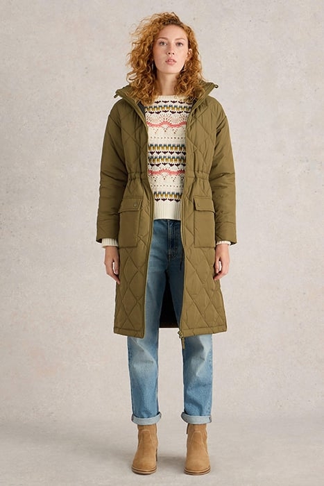 LORENA QUILTED COAT KHAKI GREEN 2