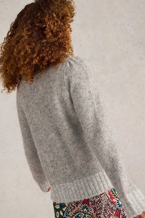 PAIGE PUFF SLEEVE JUMPER MID GREY 2