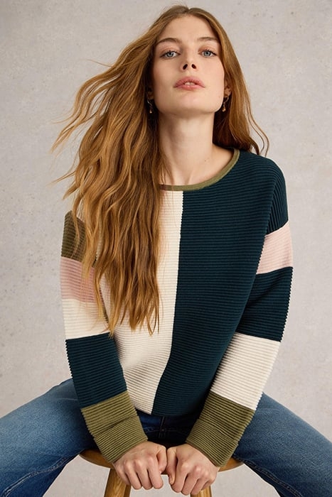 JANA COLOURBLOCK JUMPER NATURAL MULTI 4