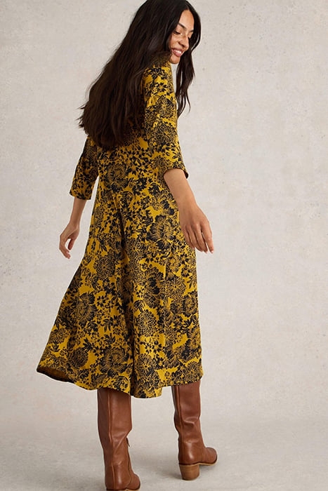 RUA JERSEY SHIRT DRESS CHARTREUSE PRINT 2