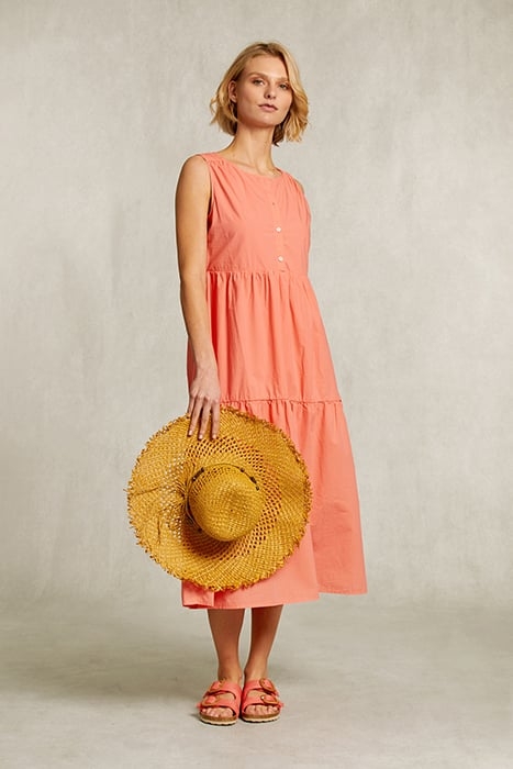 ORANGE SLEEVELESS RUFFLED UNI DRESS ORANGE 1