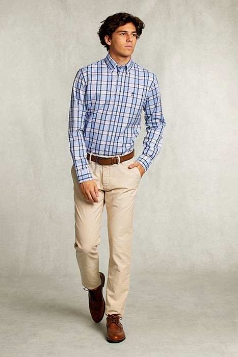 CUSTOM FIT CHECKED SHIRT WITH POCKET BLUE/WHITE MULTI 3