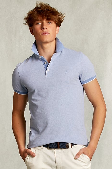 CUSTOM FIT COTTON POLO BLUE GIN MIX BLUE 1