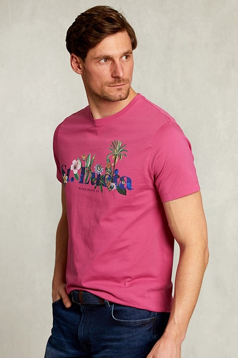 NORMAL FIT BASIC T-SHIRT IN AMARANTH PINK 1