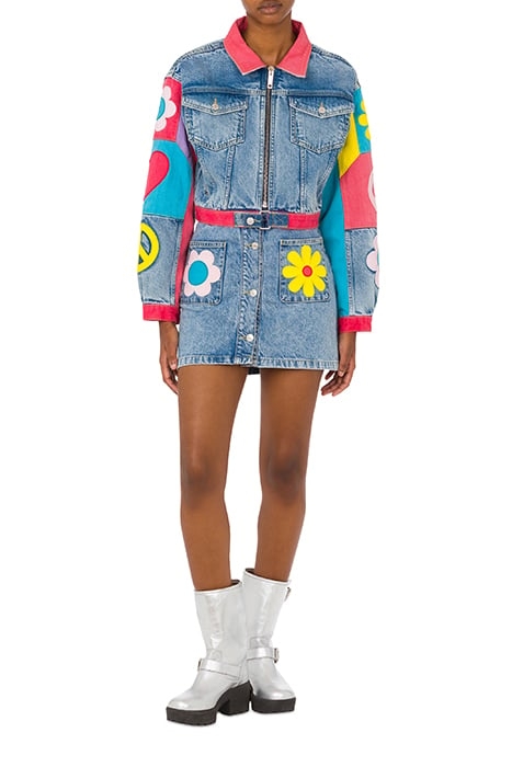 SYMBOL PATCHES RECYCLED DENIM JACKET BLUE 1