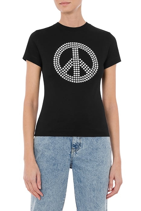 PEACE SYMBOL JERSEY T-SHIRT BLACK 1