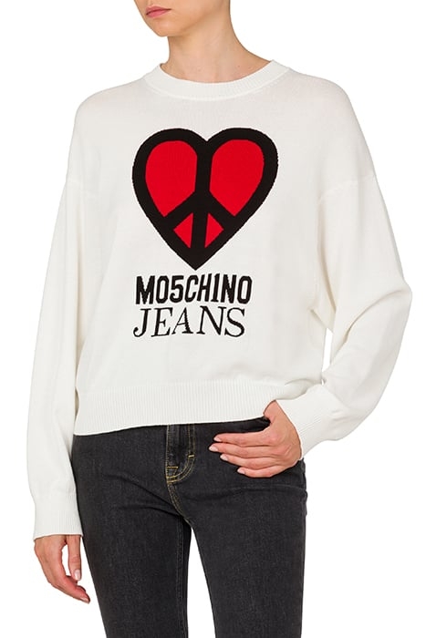 PEACE & LOVE COTTON SWEATER WHITE 1
