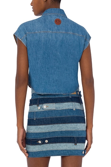 HEARTS POCKET CHAMBRAY SHIRT BLUE 2