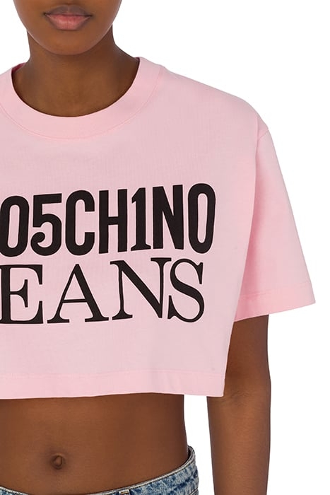 CROPPED LOGO PRINT T-SHIRT PINK 4