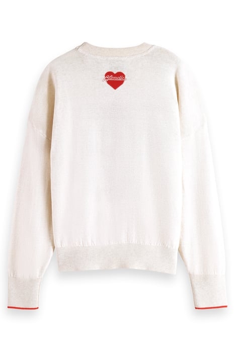 BLONDIE INTARSIA PULLOVER ECRU MELANGE 5