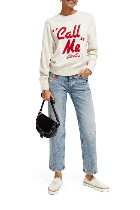 BLONDIE INTARSIA PULLOVER ECRU MELANGE 3