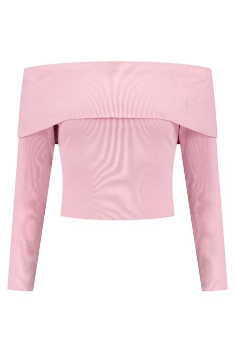 BARIKA OFF SHOULDER RIB TOP BLOSSOM 2