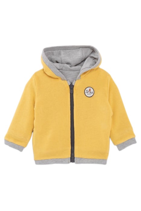 BABY BOYS’ GREY/YELLOW REVERSIBLE CARDIGAN 2