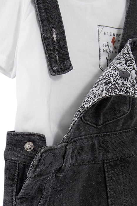 BABY BOYS’ T-SHIRT AND GREY DENIM DUNGAREES OUTFIT 6