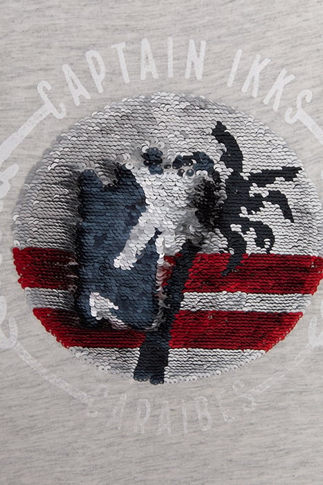 BOYS’ MARL T-SHIRT, PALM TREE/ANCHOR REVERSIBLE SEQUINS 4