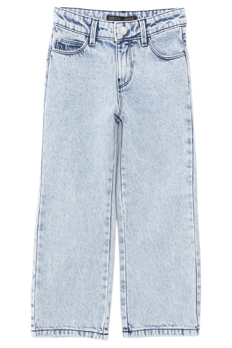 GIRLS' BLUE WIDE LEG JEANS WITH SCARF BELT 3
