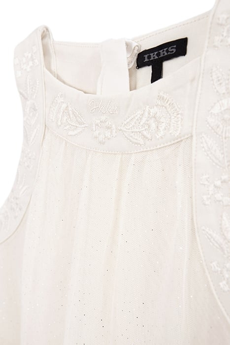 GIRLS’ ECRU DRESS WITH EMBROIDERED BRAID TULLE 3