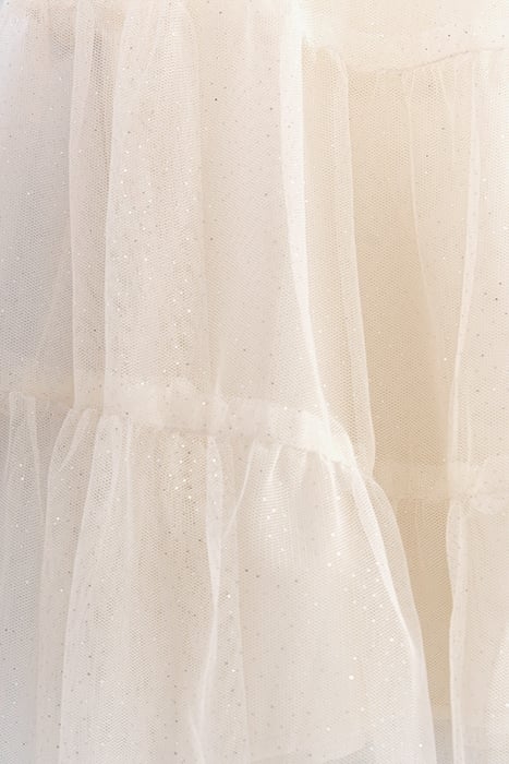 GIRLS’ ECRU DRESS WITH EMBROIDERED BRAID TULLE 6