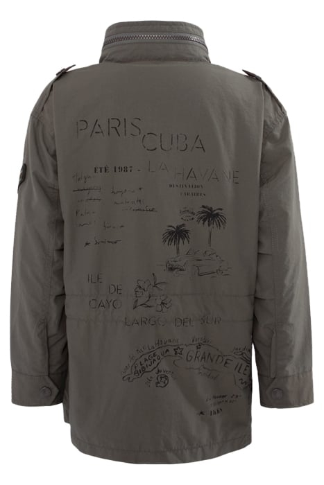 BOYS’ KHAKI NYLON PARKA WITH PRINT ON BACK 2