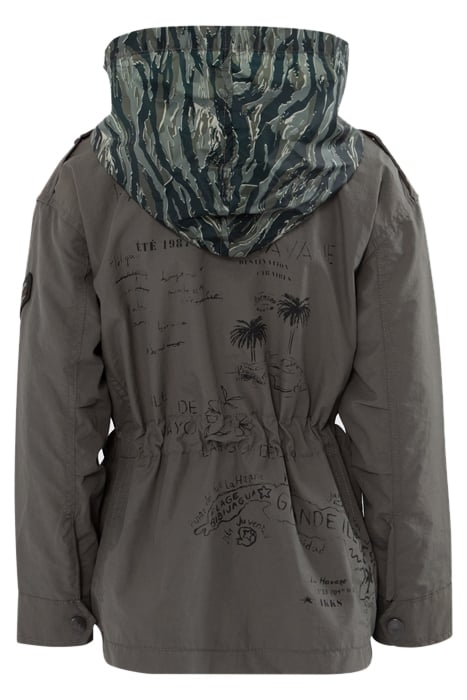 BOYS’ KHAKI NYLON PARKA WITH PRINT ON BACK 3