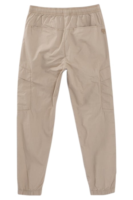 BOYS’ BEIGE CARGO TROUSERS WITH ELASTICATED WAIST & CUFFS 2