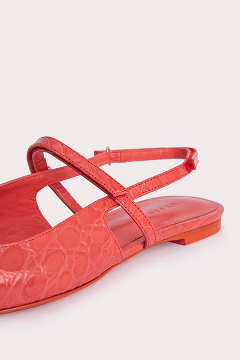JESS CORAL CIRCULAR CROCO EMBOSSED LEATHER CORAL 5