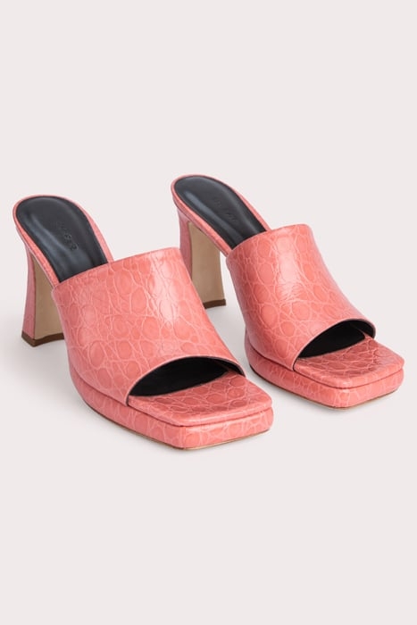 BELIZ SALMON CIRCULAR CROCO EMBOSSED LEATHER SALMON 3