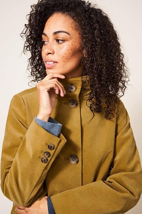 KARLA VELVET COAT MID CHARTREUSE 4