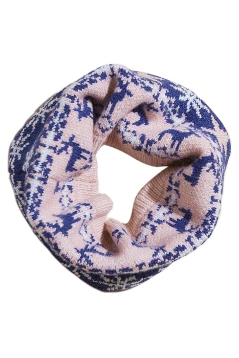 REINDEER FAIRISLE SNOOD PINK MULTI 1