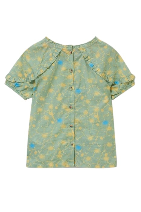 PRINTED WOVEN TOP GREEN MULTI 2