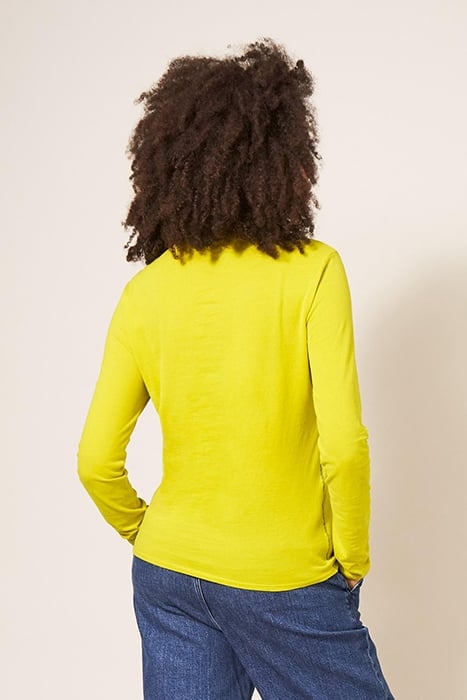 CAMILE HIGH NECK TEE MID CHARTREUSE 2