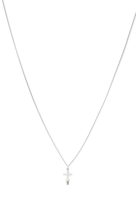 JUDE CROSS NECKLACE WARM SILVER 2