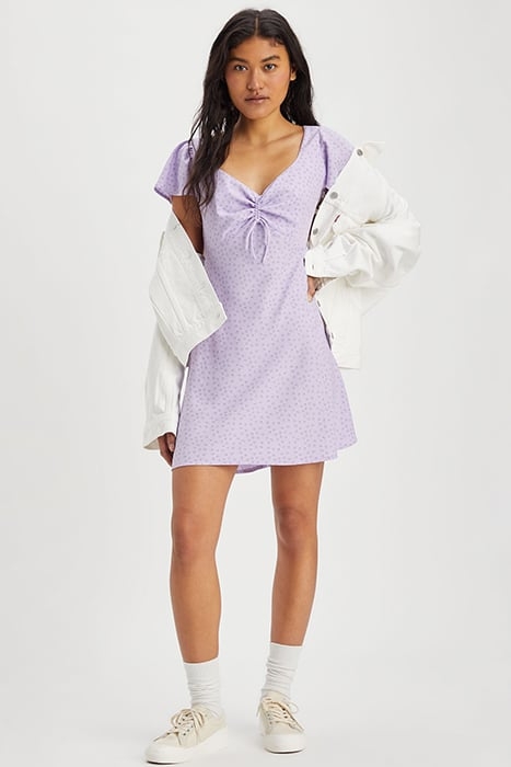 SKYLAR FLUTTER SLV DRESS JANE FLORAL PUR 5