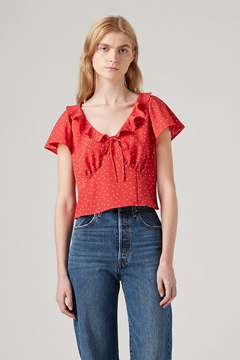 MYLENE BLOUSE GALIA DOT CORAL RED PRINT 1