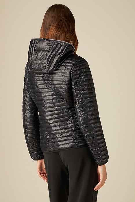 LIGHTWEIGHT DOWN JACKET WITH STRIPED LINING BLACK 2
