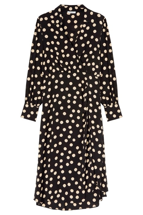 SATIN POLKA DOT MIDI DRESS BLACK 3