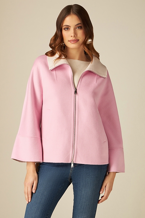 WOOL BLEND CLOTH CAPE PINK 1