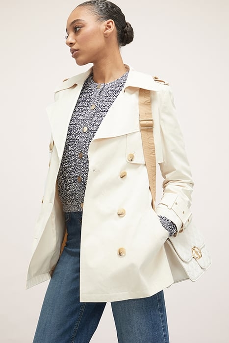 SHORT DOUBLE-BREASTED TRENCH COAT NATURAL 4