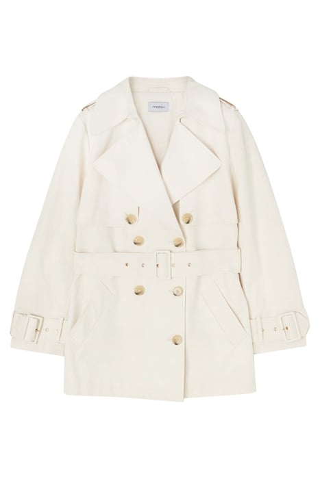 SHORT DOUBLE-BREASTED TRENCH COAT NATURAL 3