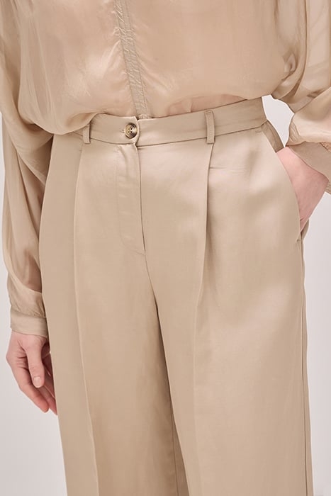 WIDE LEG LINEN BLEND TROUSERS NATURAL 5