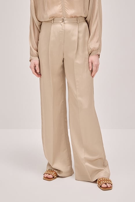 WIDE LEG LINEN BLEND TROUSERS NATURAL 1