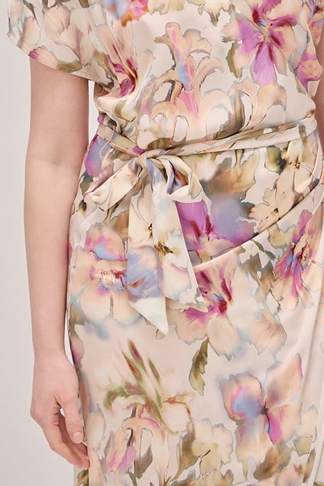 LONG FLORAL PRINT DRESS NATURAL 5