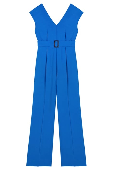 FLOWING LONG JUMPSUIT WITH BELT BLUE 3