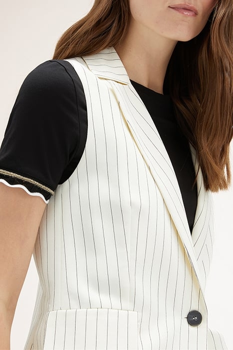 STRIPED LONG FLOWING WAISTCOAT WHITE 5