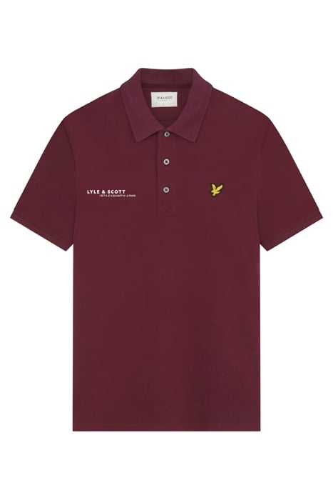 CO-ORDINATE PRINT PLAIN POLO SHIRT BURGUNDY 4