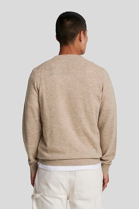 LAMBSWOOL BLEND CREW NECK JUMPER HERITAGE TAUPE MARL 2