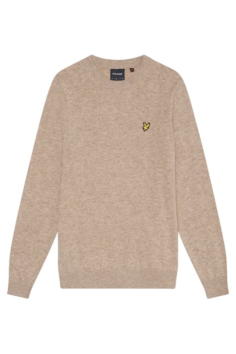 LAMBSWOOL BLEND CREW NECK JUMPER HERITAGE TAUPE MARL 4