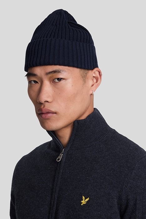 LAMBSWOOL BLEND ZIP THROUGH CARDIGAN DARK NAVY MARL 5