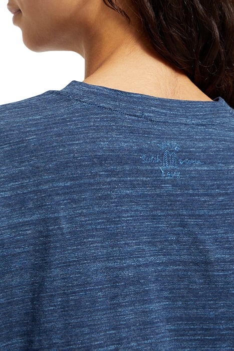 BOXY FIT TIE FRONT MARL T-SHIRT STARNIGHT BLUE 6