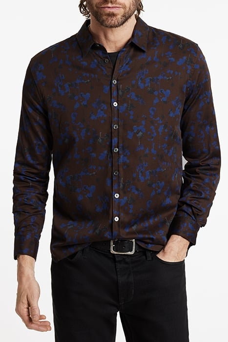 MULTI BUTTON SLIM FIT SHIRT ESPRESSO 1